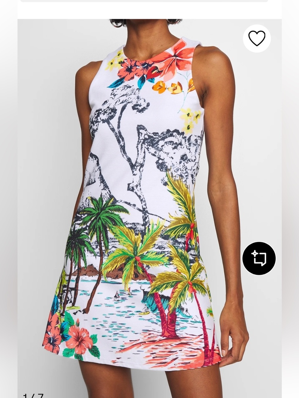 Desigual Women Allover Print Mini jersey Dress, Multicolor size small